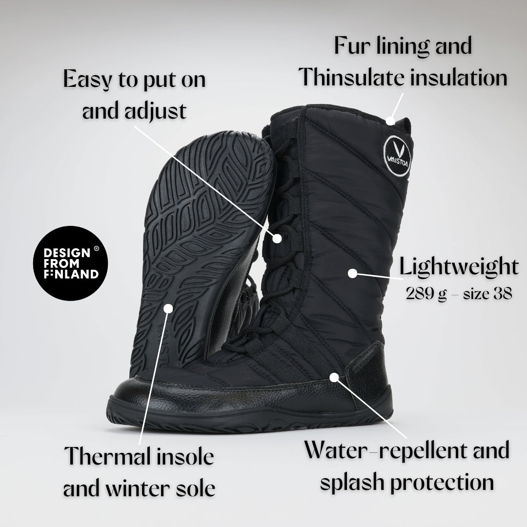 Vaistoa Hanki Barefoot Shoes Unisex Winter Snow Boots Vanilla Features