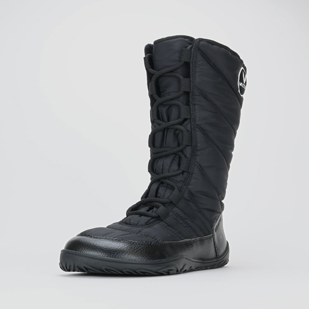Vaistoa Hanki Barefoot Shoes Unisex Winter Snow Boots Black Front Diagonal