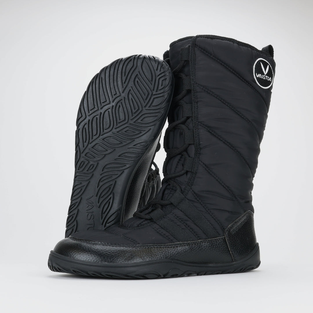 Vaistoa Hanki Barefoot Shoes Unisex Winter Snow Boots Black Winter Grip Outsole