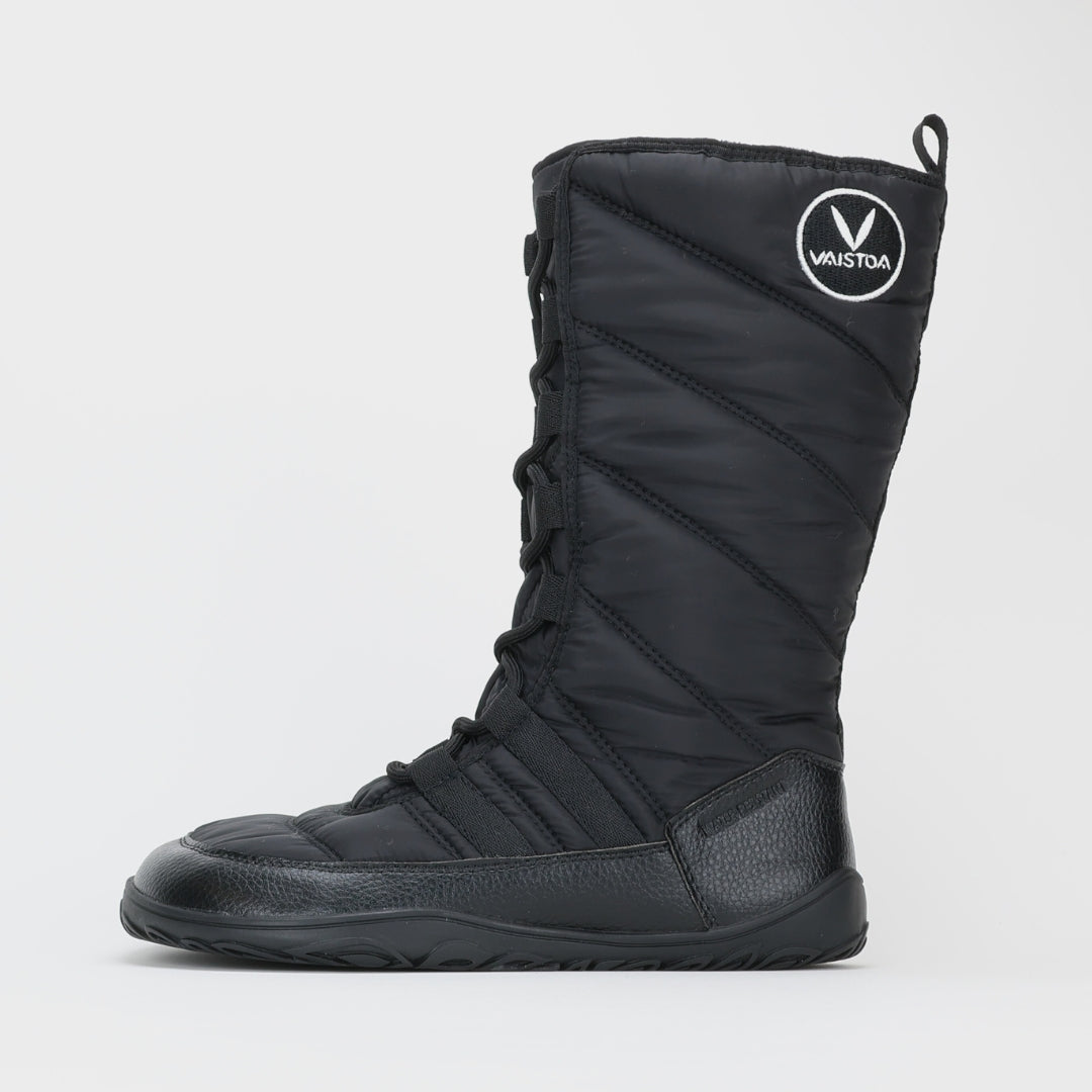 Vaistoa Hanki Barefoot Shoes Unisex Winter Snow Boots Black Zero Drop Flat Sole Lateral