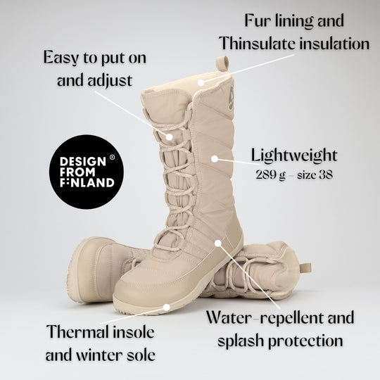Vaistoa Hanki Barefoot Shoes Unisex Winter Snow Boots Vanilla Features
