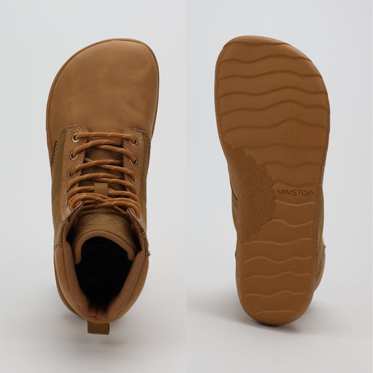 Vaistoa Hurmos Casual Barefoot Combat Boots Brown Wide Toe Shaped Toe Box