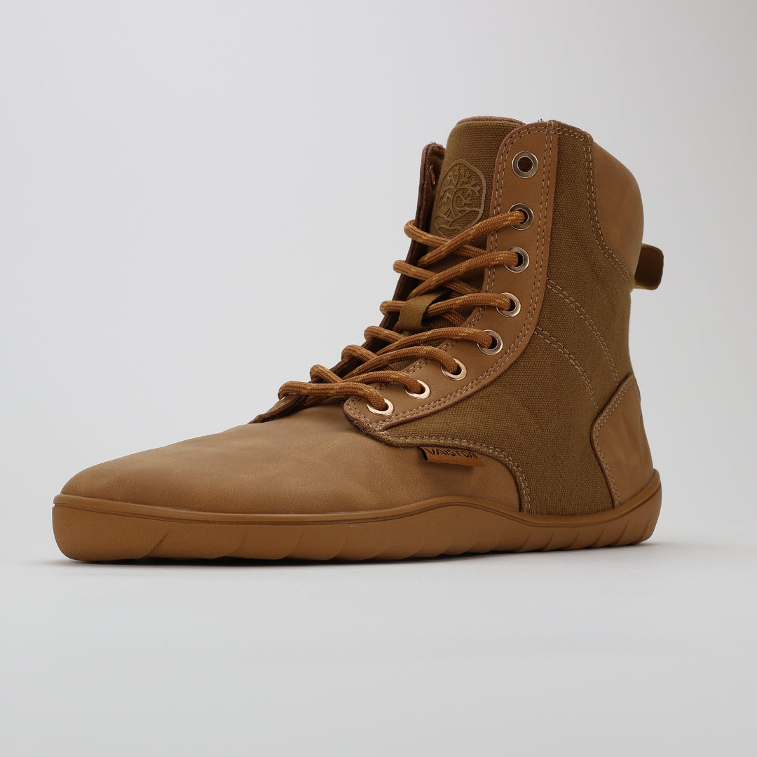 Vaistoa Hurmos Casual Barefoot Combat Boots Brown Zero Drop Sole