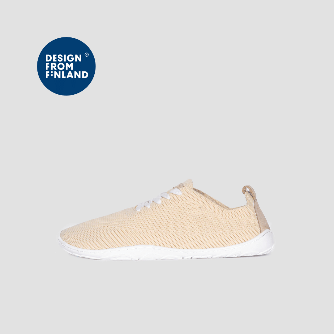 Vaistoa Iloa knitted barefoot sneakers cream flat zero drop outsole lateral view