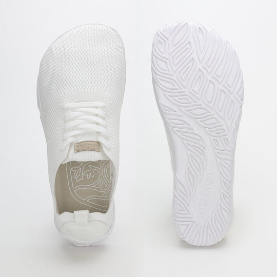 Vaistoa Iloa knitted barefoot sneakers white foot shaped wide toe box