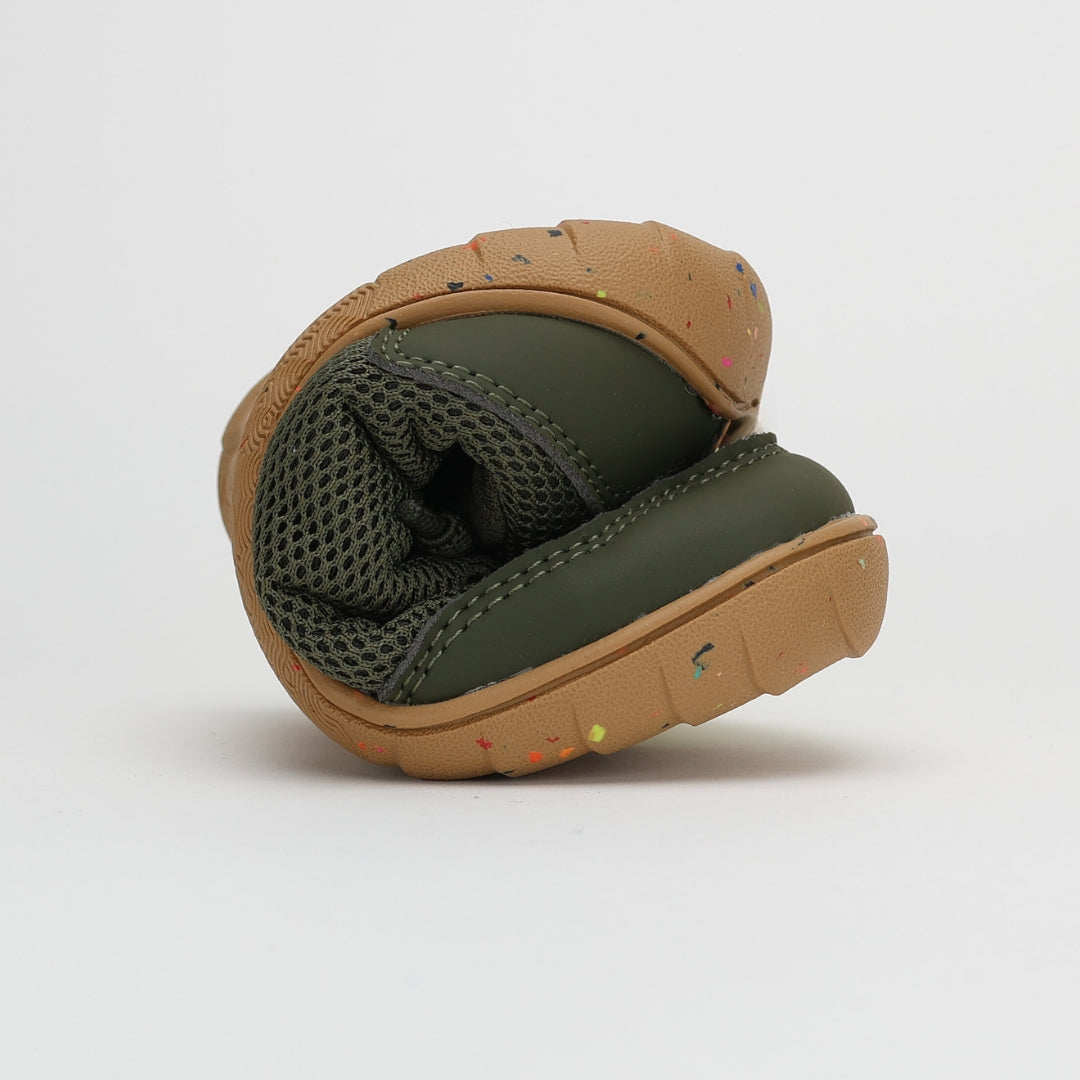 Vaistoa Kiva Kids Mesh Barefoot Sneakers Olive Thin Flexible Outsole