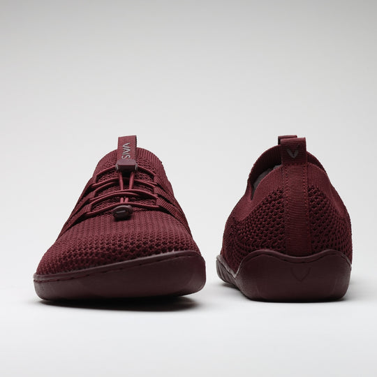 Vaistoa Riemu Knitted Barefoot Slip-on Shoes Burgundy front back view