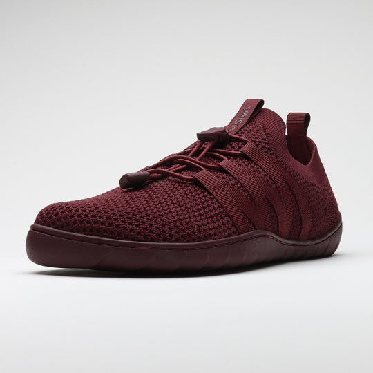 Vaistoa Riemu Knitted Barefoot Slip-on Shoes Burgundy front diagonal view