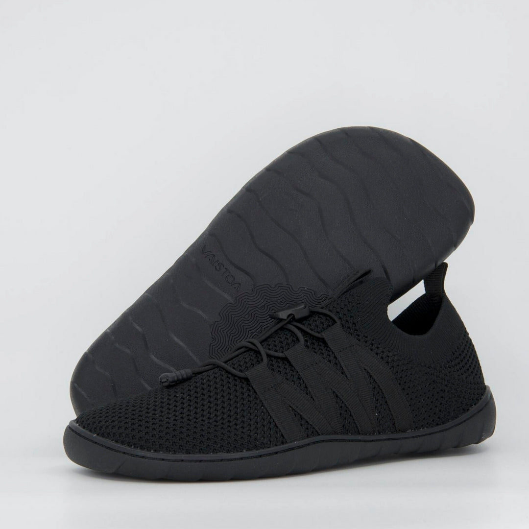 Vaistoa Riemu adults knitted barefoot slip-on shoes black design from finland