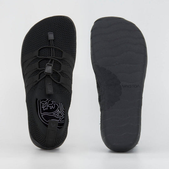 Vaistoa Riemu adults knitted barefoot slip-on shoes black foot shaped wide toe box