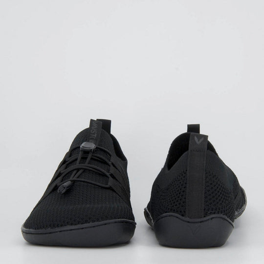 Vaistoa Riemu adults knitted barefoot slip-on shoes black front and back view