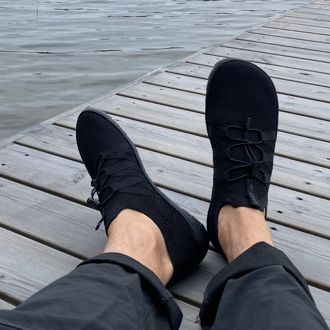Vaistoa Riemu adults knitted barefoot slip-on shoes black user image