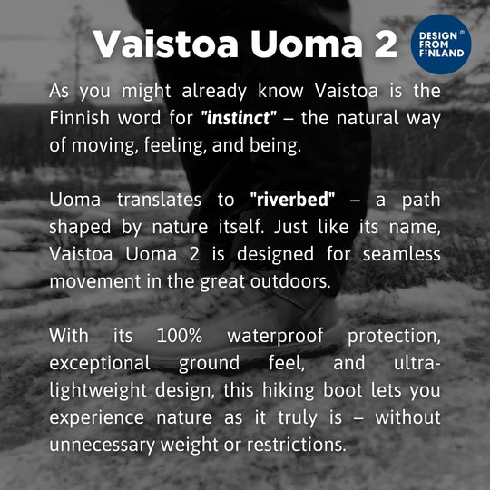 Vaistoa Uoma 2 Boots Vegan Waterproof Barefoot Trekking Shoes Story