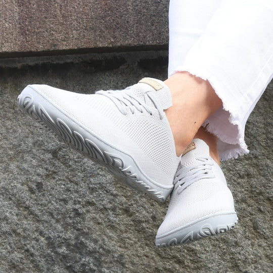 vaistoa iloa barefoot shoes knitted sneakers gray spring lifestyle sitting