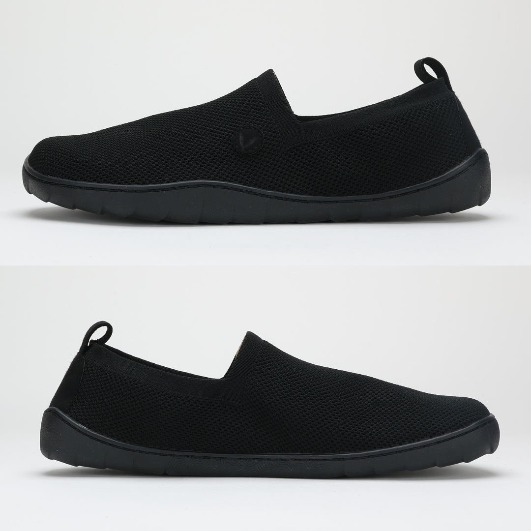 Vaistoa Lempeä 2 barefoot slip-on shoes black – flat zero-drop sole with no heel rise