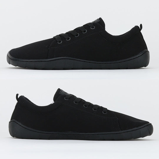 vaistoa rento 2 barefoot shoes low top canvas sneakers black flat zero drop sole