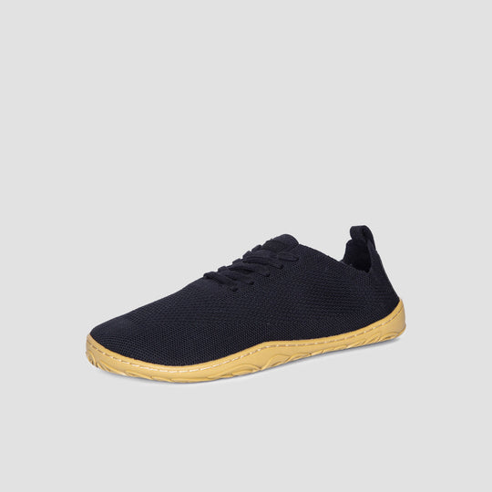 Vaistoa Iloa knitted barefoot sneakers black and brown pair front diagonal view