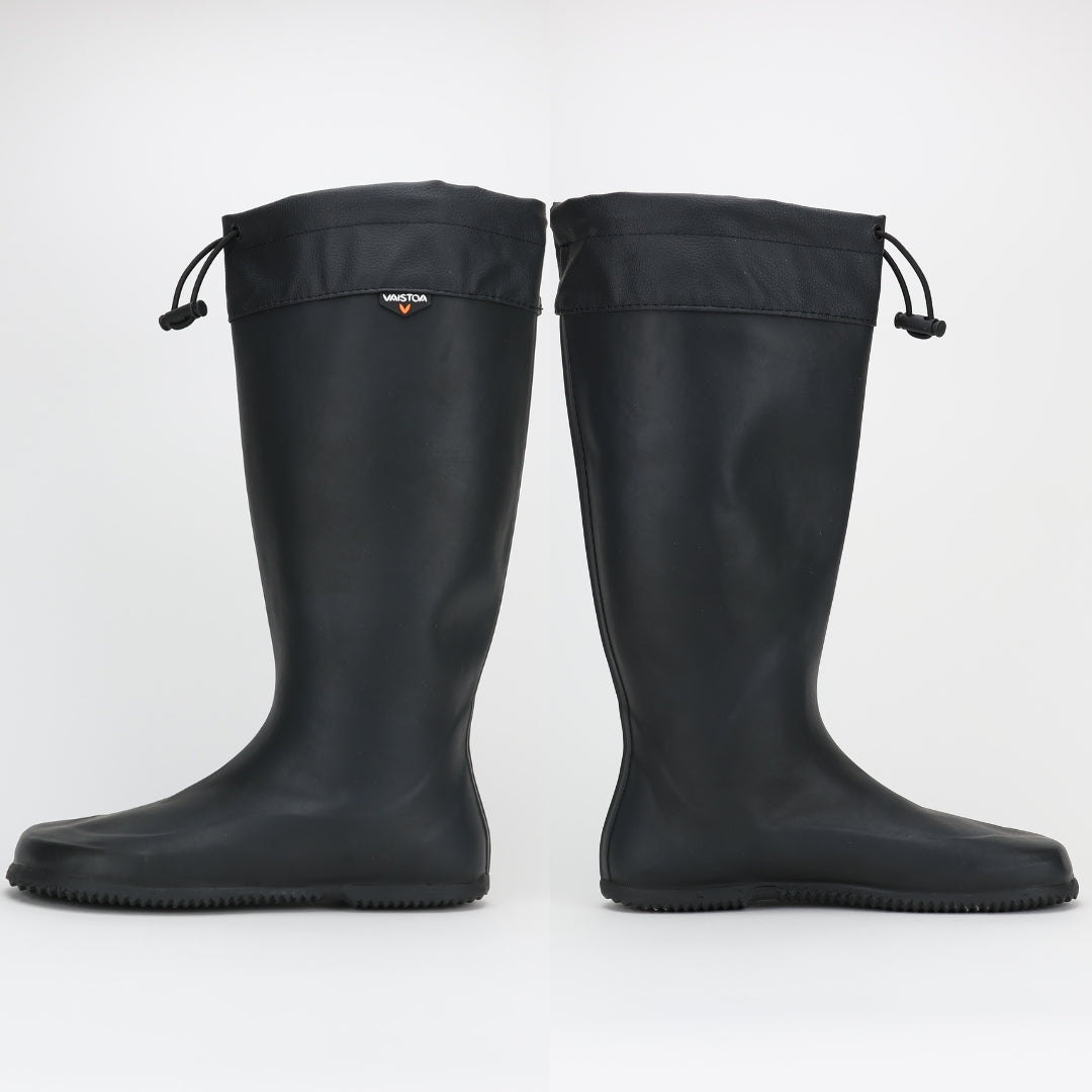 Vaistoa Katve Rubber Barefoot Rainboots Black Flat Zero Drop Outsole