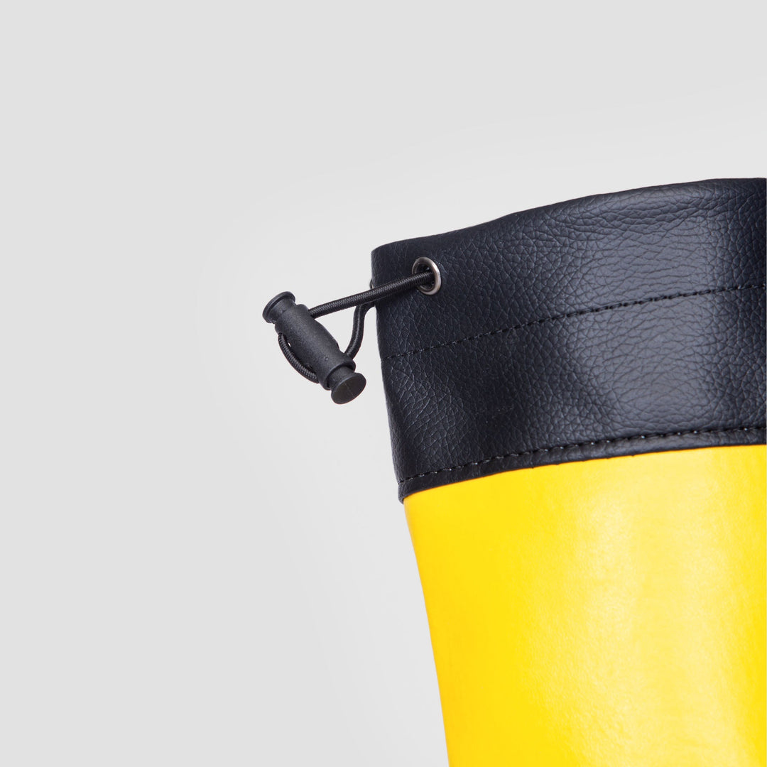 Vaistoa Korpi barefoot rain boots yellow adjustable drawstring