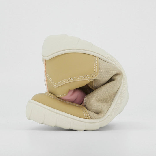 Vaistoa Kumpu Kids barefoot sneakers beige thin flexible outsole