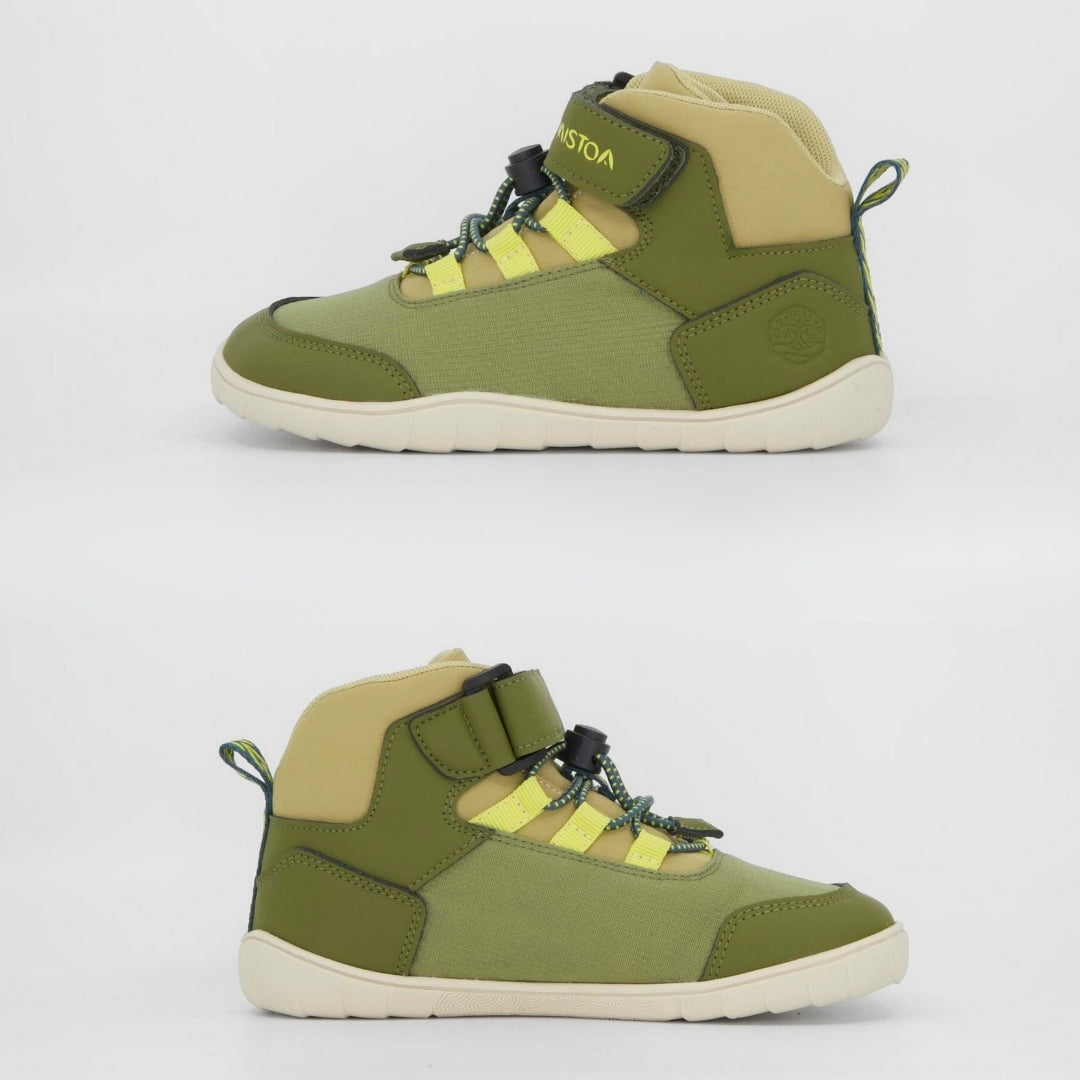 Vaistoa Kumpu Kids barefoot sneakers olive flat zero drop outsole