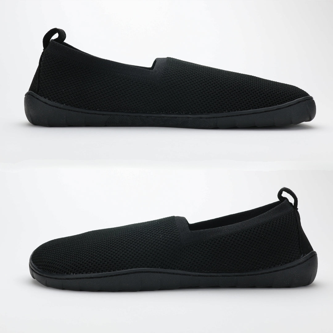 Vaistoa Lempeä knitted barefoot slip-on shoes black flat zero drop outsole