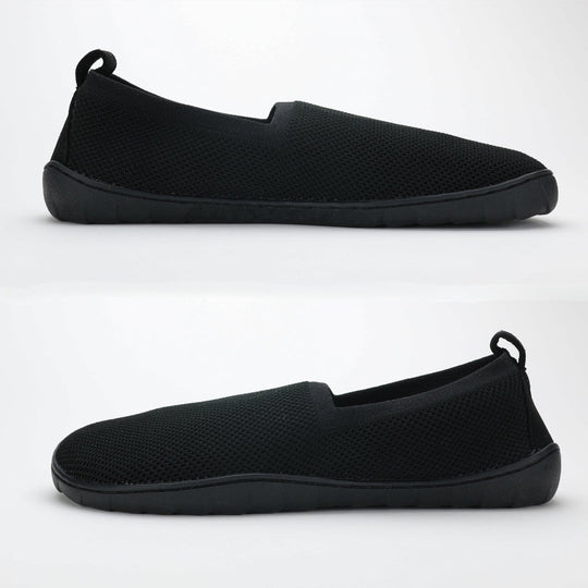 Vaistoa Lempeä knitted barefoot slip-on shoes black flat zero drop outsole