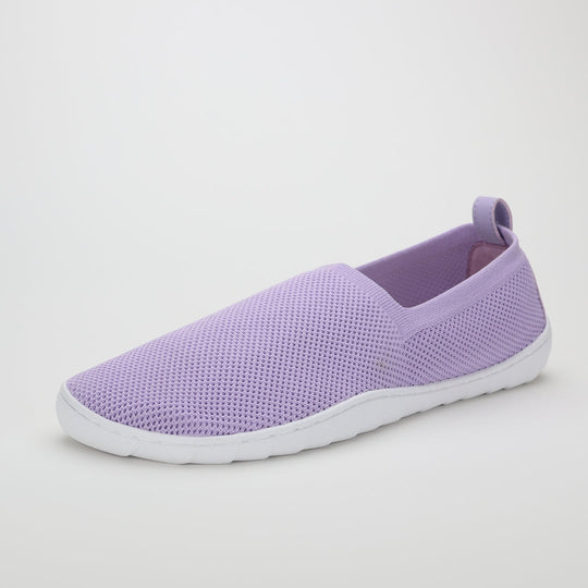 Vaistoa Lempeä knitted barefoot slip-on shoes lila front diagonal view