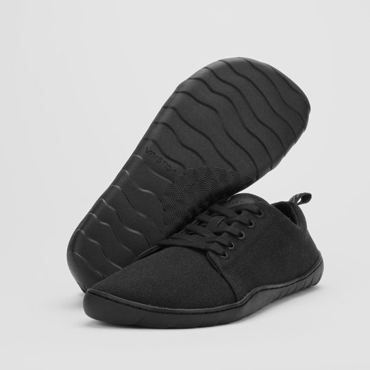 Vaistoa Rento canvas barefoot sneakers black design from finland