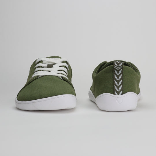 Vaistoa Rento canvas barefoot sneakers olive front back view