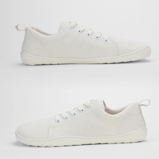 Vaistoa Rento canvas barefoot sneakers white flat zero drop outsole