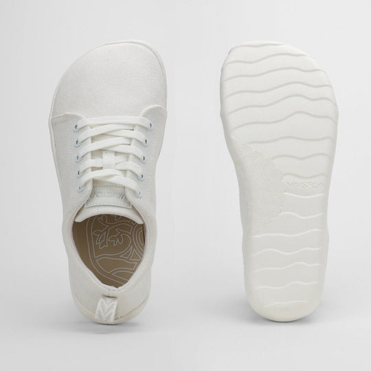 Vaistoa Rento canvas barefoot sneakers white foot shaped wide toe box
