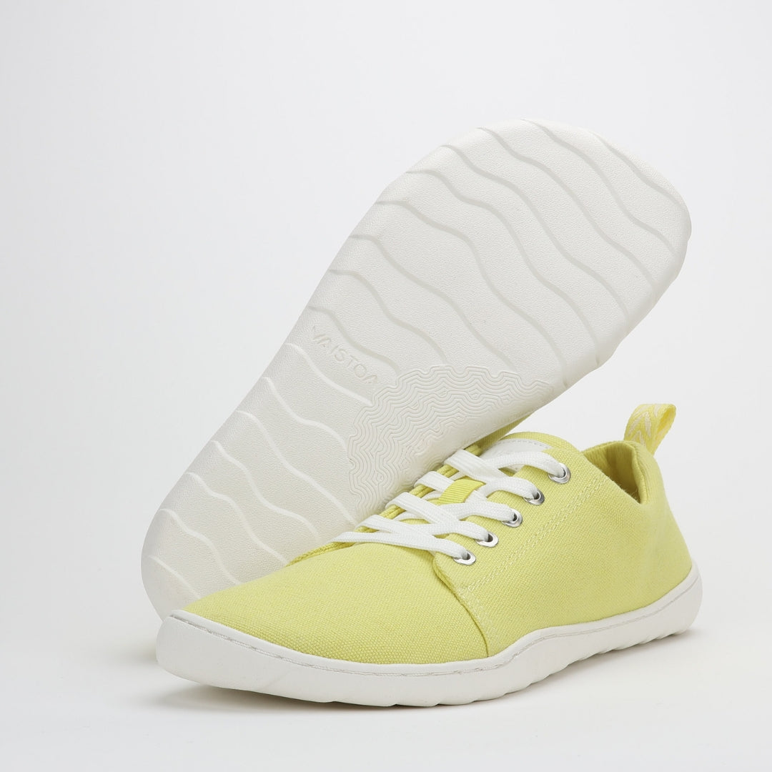 Vaistoa Rento canvas barefoot sneakers yellow design from finland