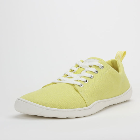 Vaistoa Rento canvas barefoot sneakers yellow front diagonal view