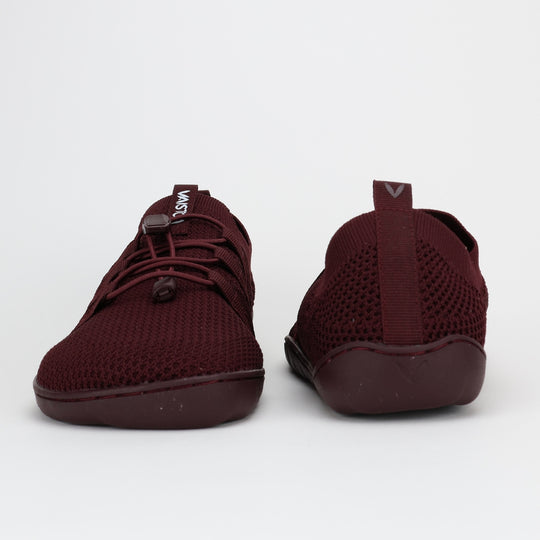 Vaistoa Riemu Knitted Barefoot Slip-on Shoes Burgundy front back view