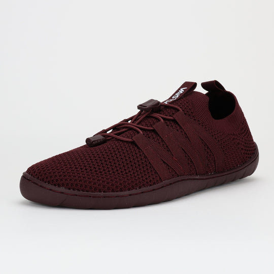 Vaistoa Riemu Knitted Barefoot Slip-on Shoes Burgundy front diagonal view