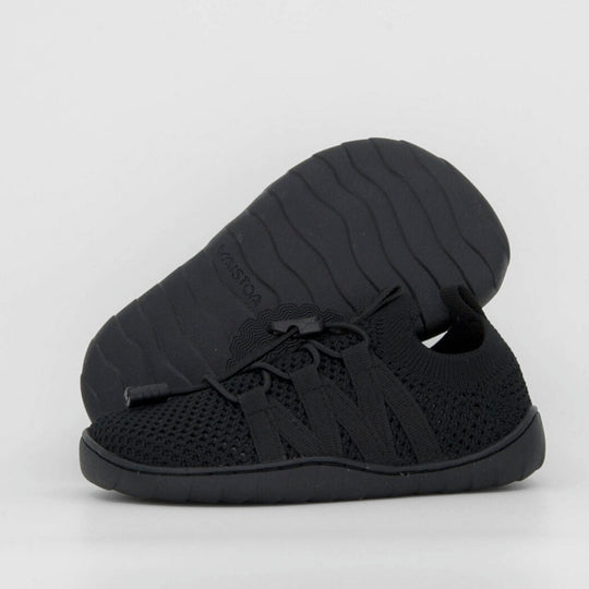 Vaistoa Riemu kids knitted barefoot slip-on shoes black design from finland