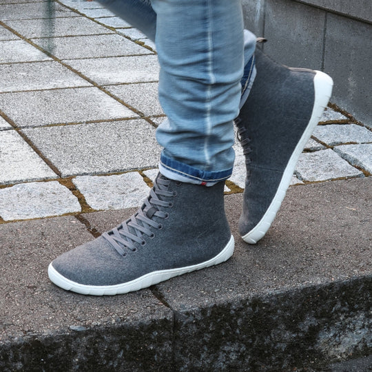 Vaistoa Tunto High Top Barefoot Felt Sneakers Gray User Image