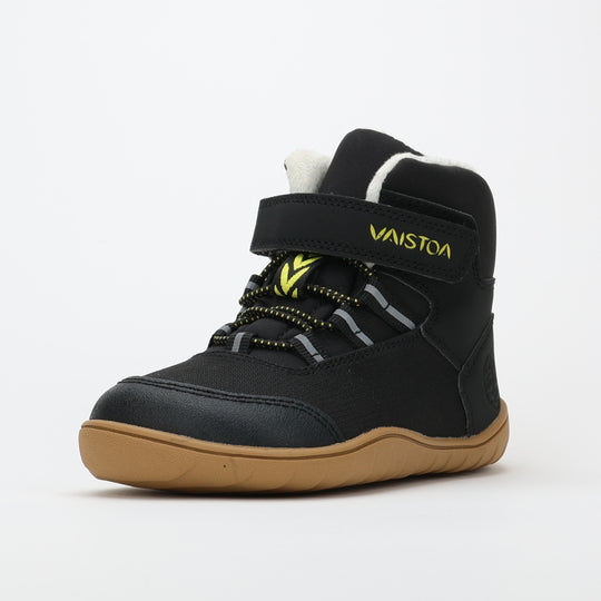 Vaistoa Ulappa kids Waterproof Barefoot shoes black Front Diagonal View