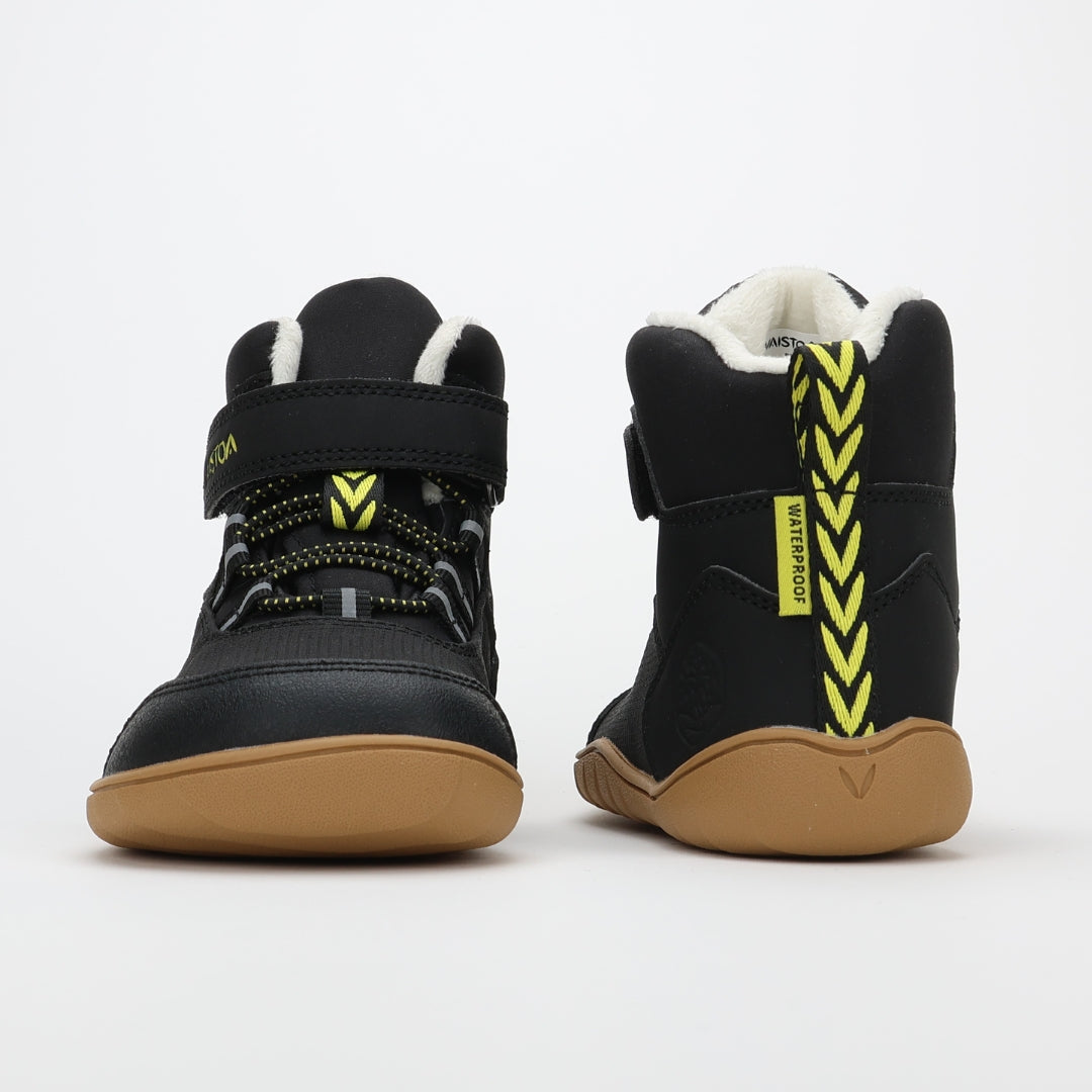 Vaistoa Ulappa kids Waterproof Barefoot shoes black Front and Back View