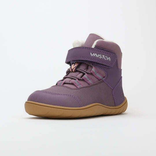 Vaistoa Ulappa kids Waterproof Barefoot shoes plum Front Diagonal View