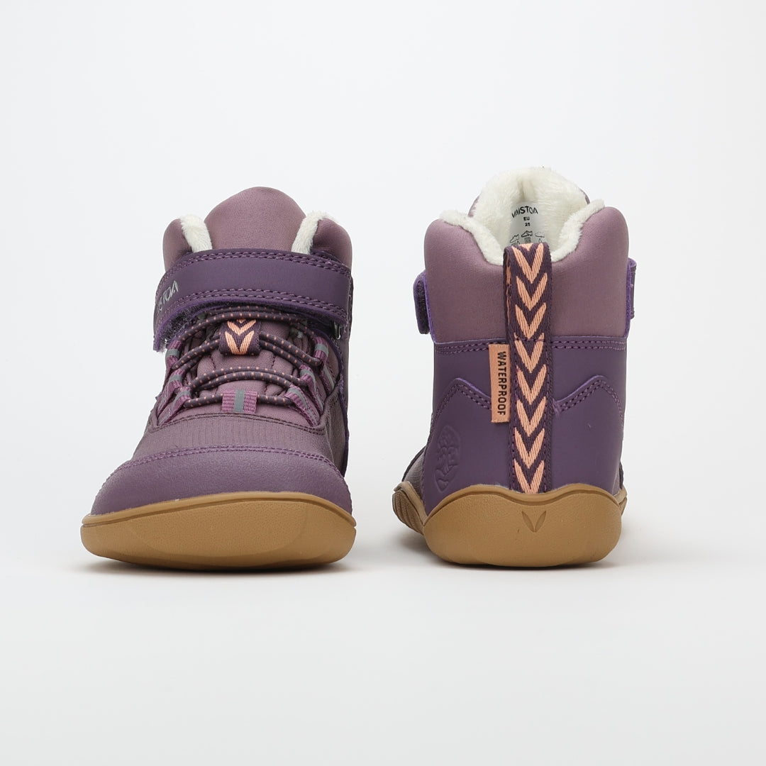 Vaistoa Ulappa kids Waterproof Barefoot shoes plum Front and Back View