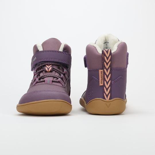 Vaistoa Ulappa kids Waterproof Barefoot shoes plum Front and Back View