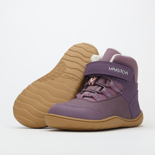 Vaistoa Ulappa kids Waterproof Barefoot shoes plum design from finland