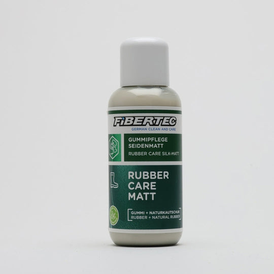 Fibertec Rubber Care Matt rubber boot conditioner, 100 ml bottle, front view on white background
