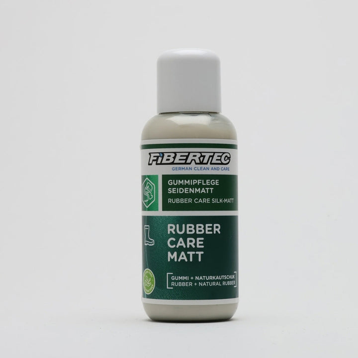 Fibertec Rubber Care Matt rubber boot conditioner, 100 ml bottle, front view on white background