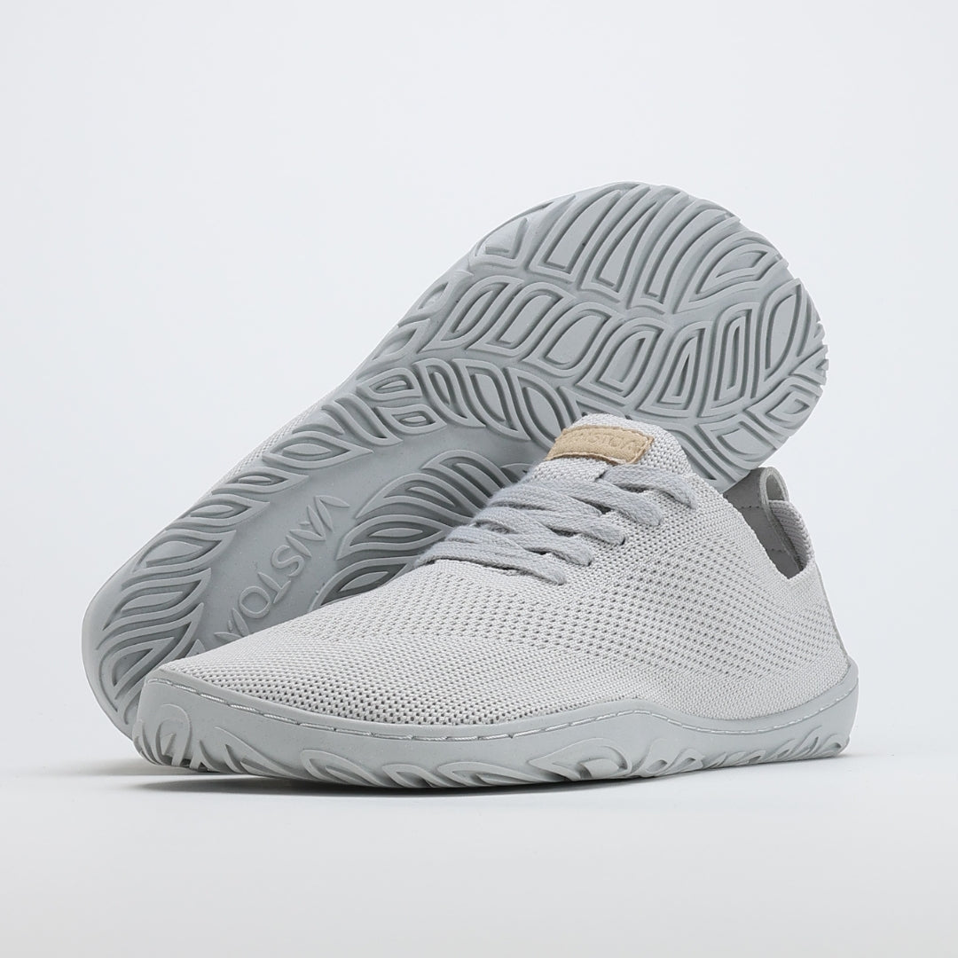 vaistoa iloa barefoot shoes knitted sneakers gray design from finland