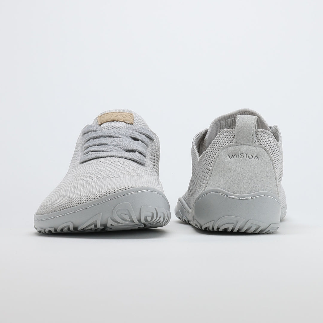 vaistoa iloa barefoot shoes knitted sneakers gray front and back view