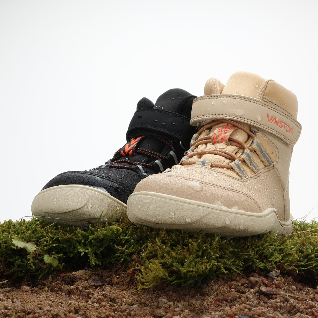 vaistoa kaste waterproof kids barefoot shoes beige moss and sand
