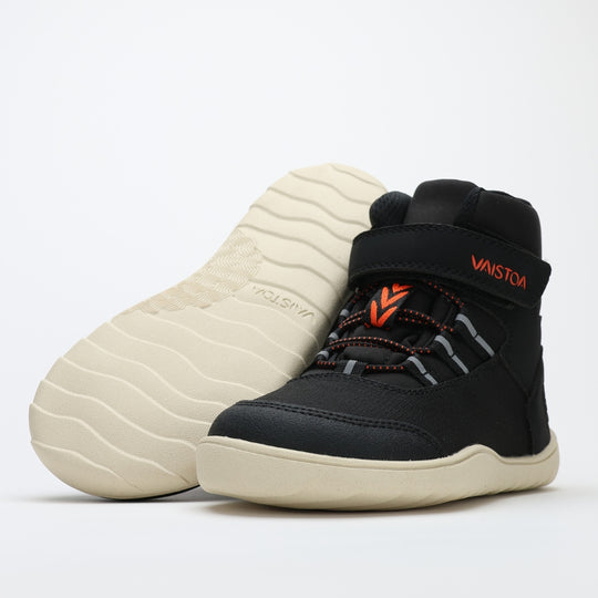 vaistoa kaste waterproof kids barefoot shoes black design from finland